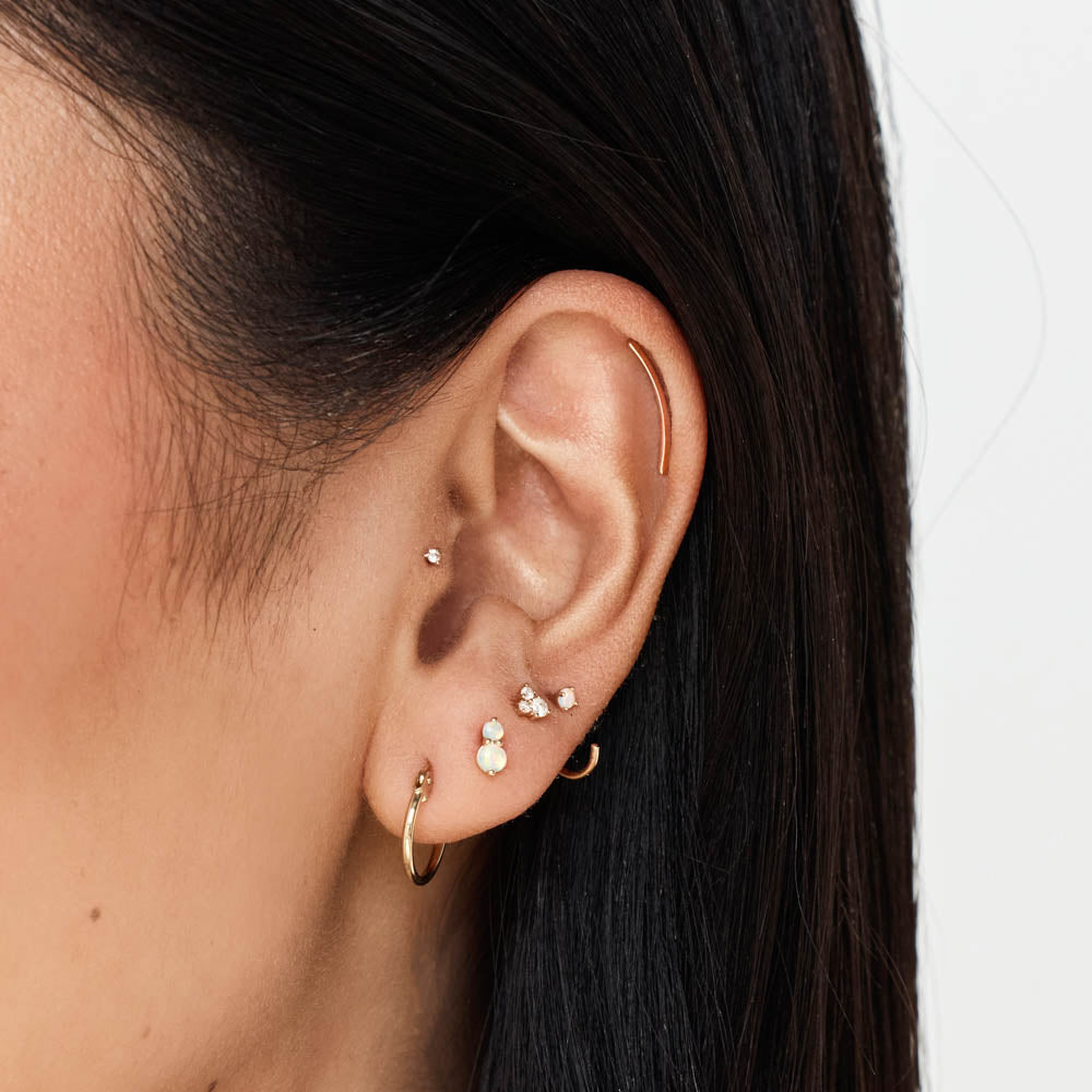10k Gold Climber Helix Single Stud Earring - Perfect for Cartilage Piercing, Everyday Wear & Gifts