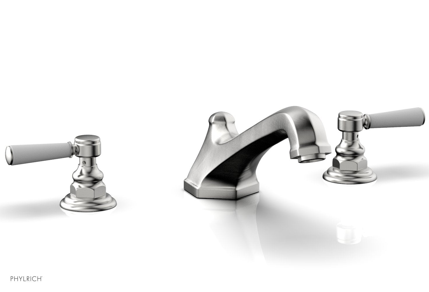 HEX TRADITIONAL Deck Tub Set with Satin White Lever Handles - 500 41 - Perfect for Bathroom Renovation & Modern Home Spa Experience