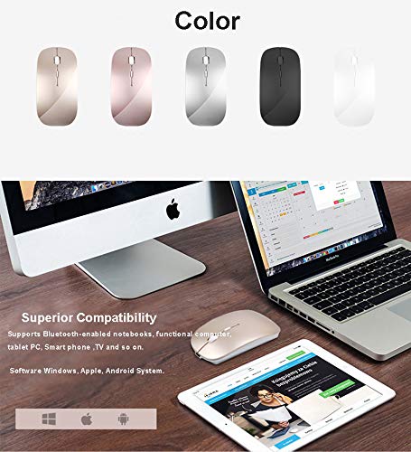 KLO Bluetooth Wireless Mouse for MacBook, Laptop, Notebook, PC, iPad & Chromebook - Compatible with MacBook Air/Pro (Grey) | Perfect for Office, Home & Travel Use