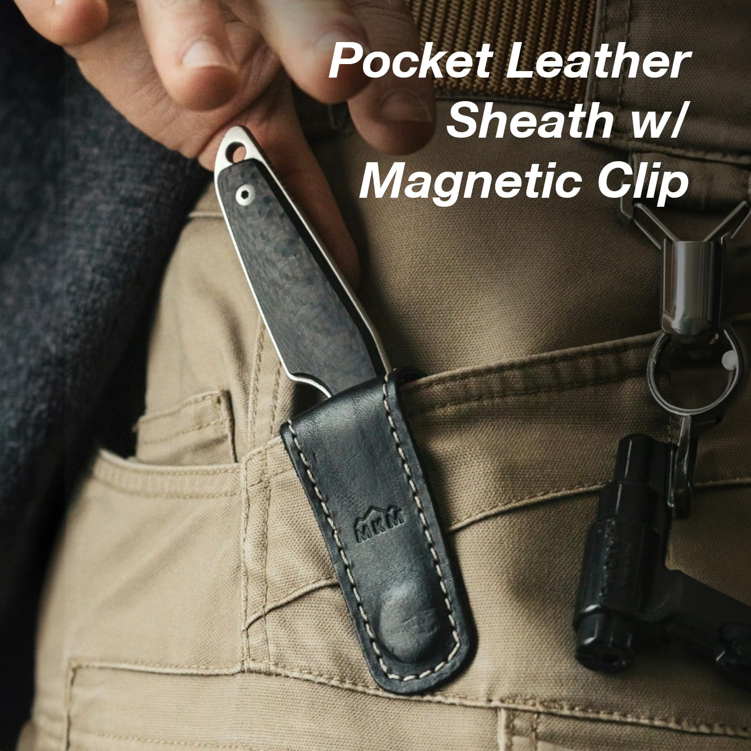 MAKRO 2 Sheepsfoot Fixed Blade Knife - Premium M390 Super Steel, Full Tang Design by Jesper Voxnaes, Italian Crafted with Carbon Fiber Handle & Leather Sheath | Perfect for Outdoor Survival, Hunting, Camping and Everyday Carry (EDC)