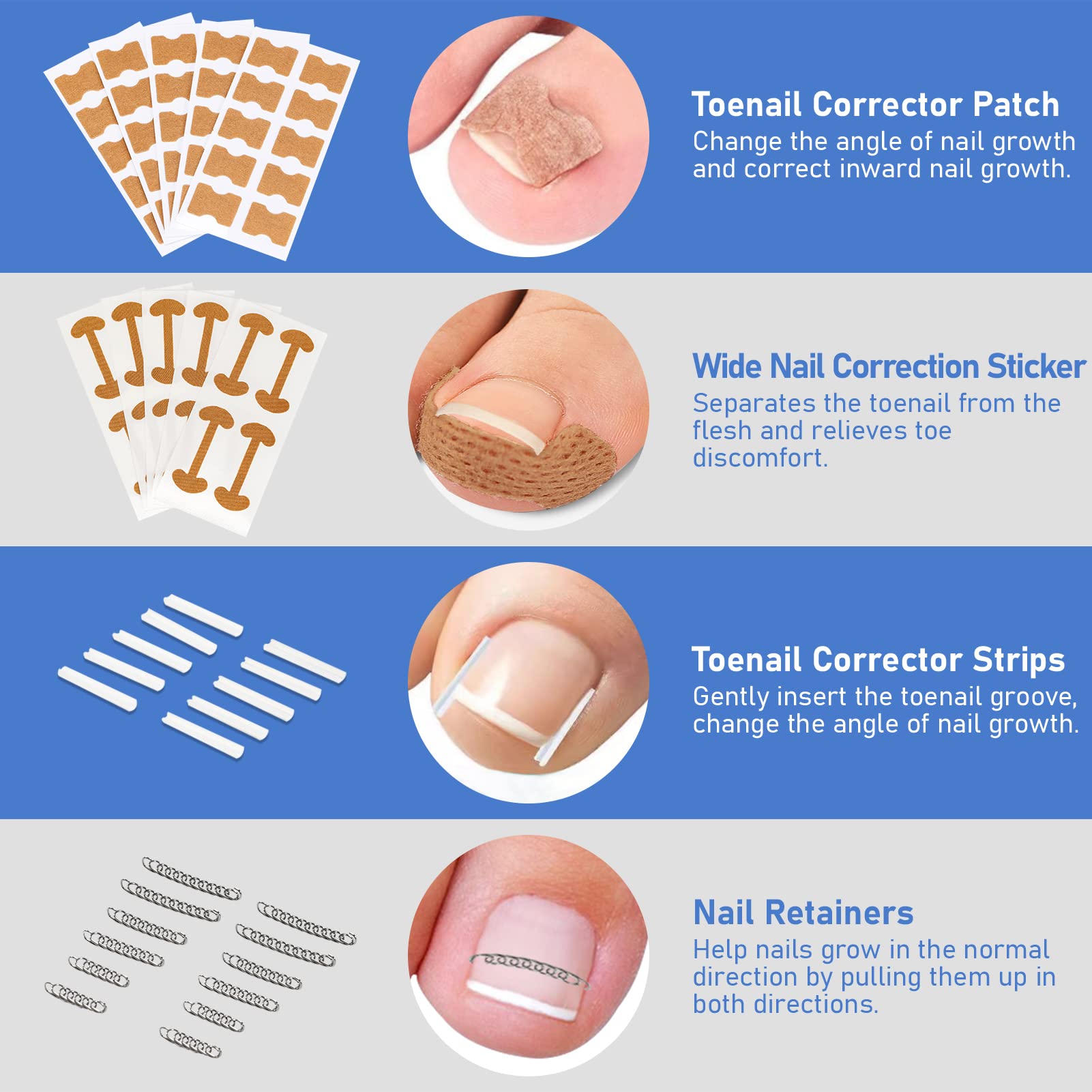 **110PCS Ingrown Toenail Treatment Kit – Professional Toenail Corrector Strips, Patch & Removal Tools – Pain Relief & Pedicure Care for Ingrown Nails – Perfect for Home & Salon Use**