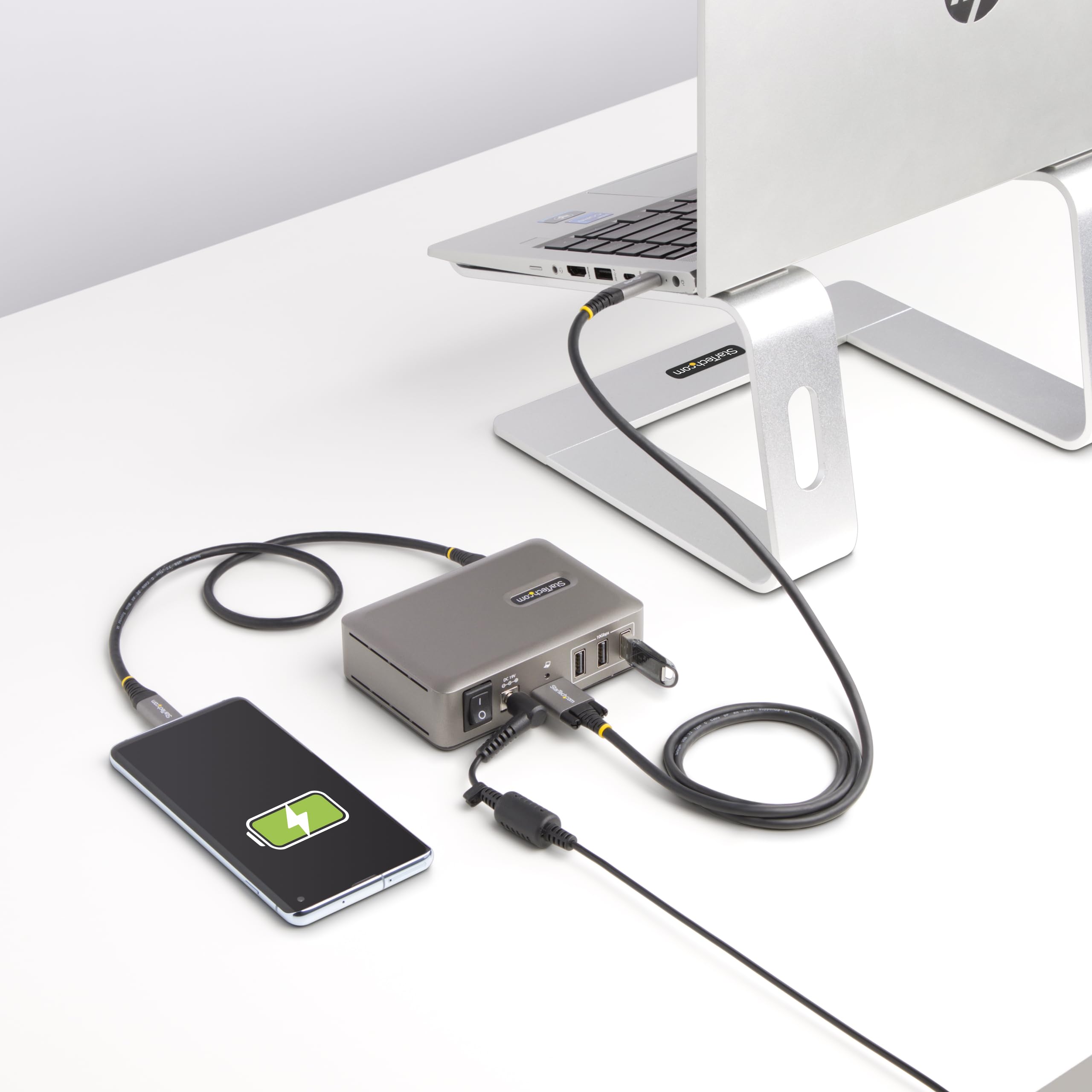 StarTech.com 10-Port USB-C Hub with 8 USB-A & 2 USB-C Ports - 65W Power Supply - USB 3.1 10Gbps High-Speed Data Transfer - Desktop & Laptop USB Hub - USB-IF Certified with 3ft Locking Cable - TAA Compliant - Perfect for Home Office, Gaming & Multi-Device Charging