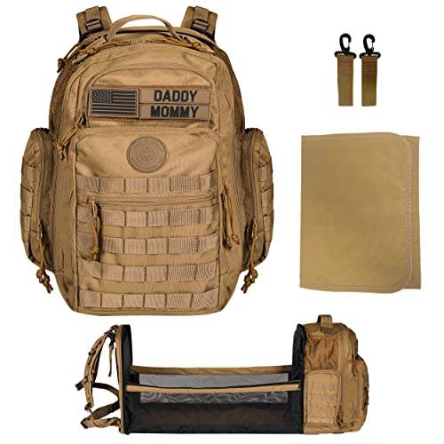 Phil & Jack Tactical Military Style Diaper Backpack - Unisex Baby Changing Bag with Built-in Station for Parents | Perfect for Travel, Daycare & Outdoor Adventures