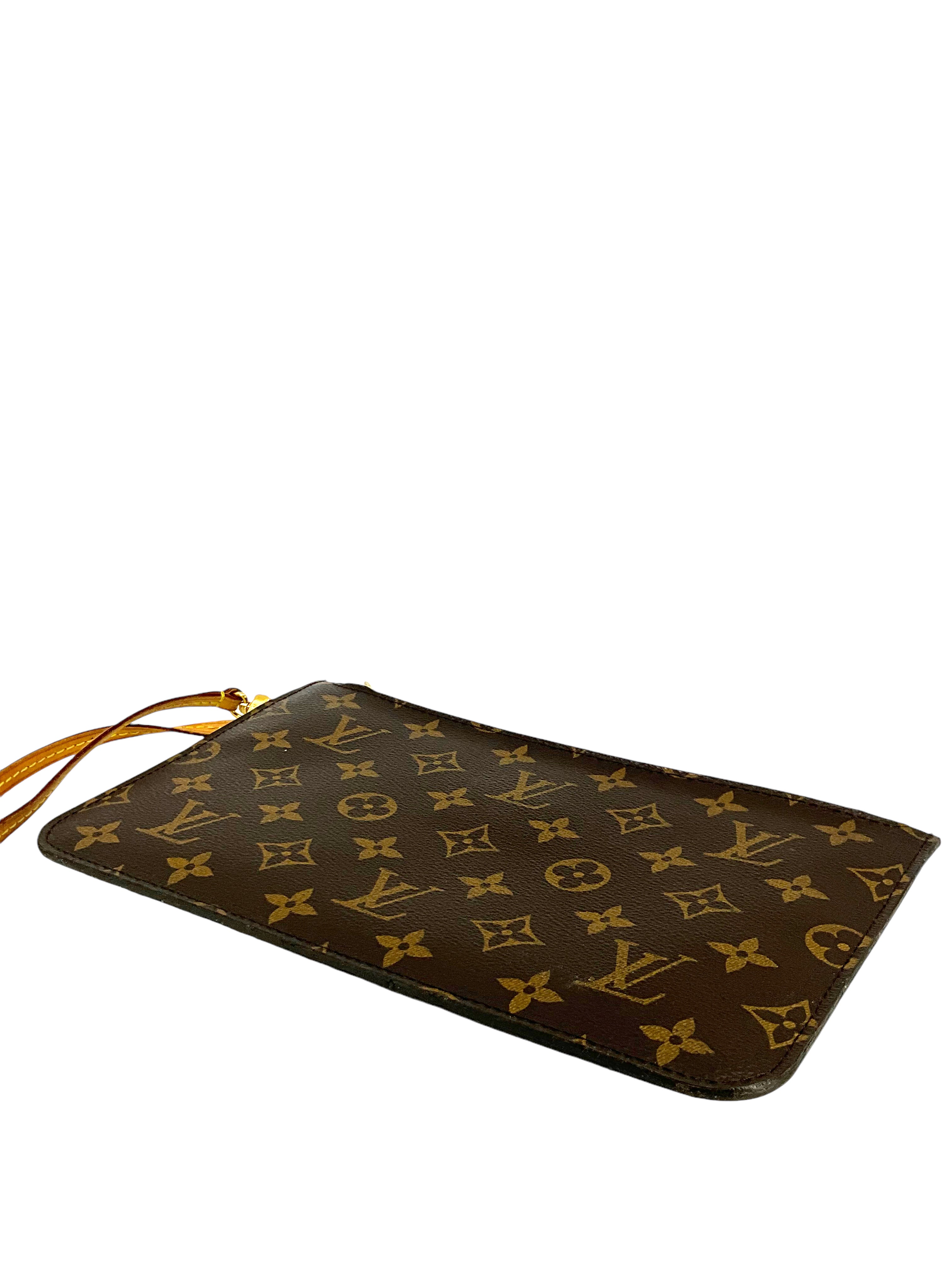 Authentic LOUIS VUITTON Monogram Neverfull MM Pochette Wristlet Bag - Luxury Crossbody Clutch for Women | Perfect for Everyday Use, Travel & Special Occasions