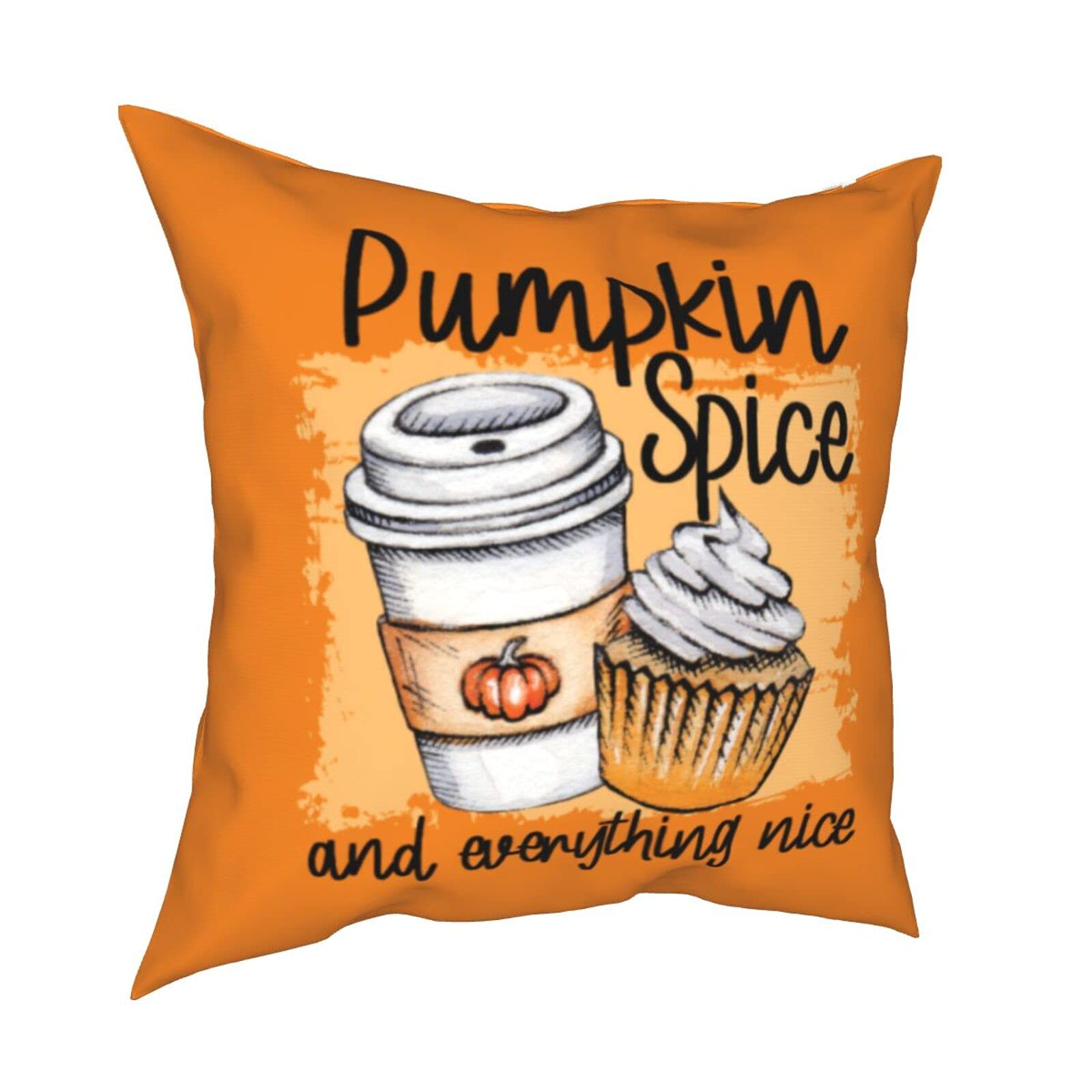 20x20 Inch Pumpkin Spice Decorative Square Throw Pillow Covers - Soft Cushion Cases for Sofa, Bed, Car & Home Decor | Fall & Thanksgiving Seasonal Decor