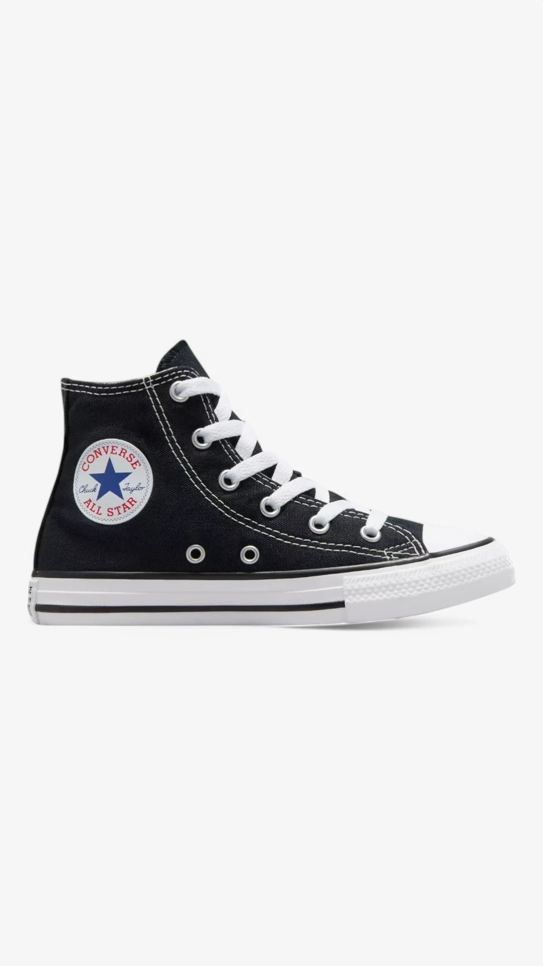 Converse Chuck Taylor All Star High Top Sneakers for Kids - Black | Classic Unisex Basketball Shoes for Boys & Girls | Perfect for School, Sports & Casual Wear
