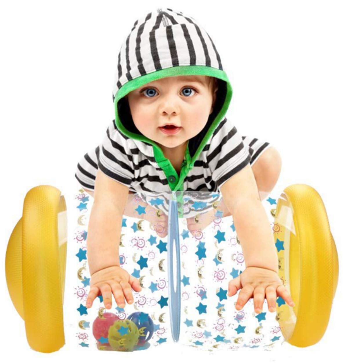 Interactive Baby Crawling Toy - Sensory & Motor Skills Development for Infants - Hearing & Touch Stimulation - Muscle & Coordination Exercise (Yellow) - Perfect for Playtime & Early Learning Activities