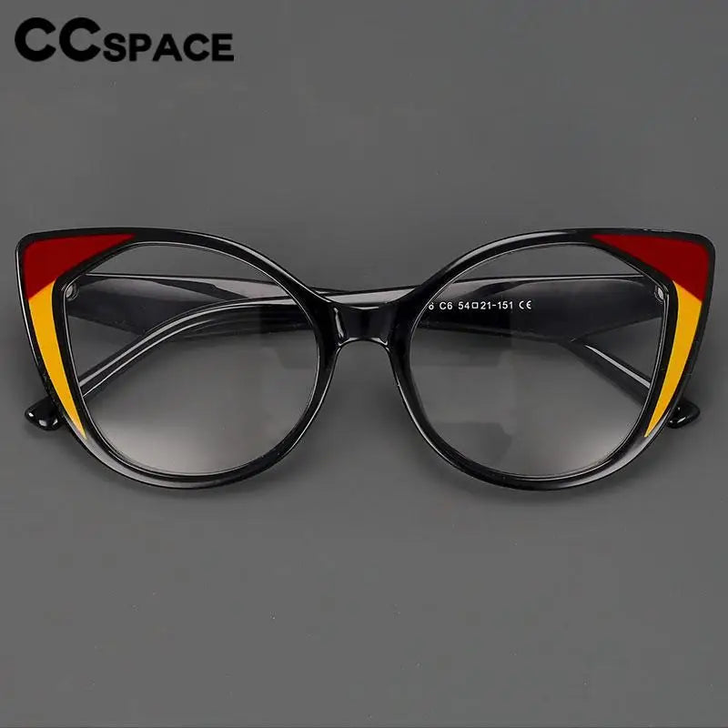 CCspace Women's Full Rim Square Cat Eye Titanium Eyeglasses Frame - Lightweight & Durable TR90 Material - Perfect for Work, Reading & Fashion Accessories
