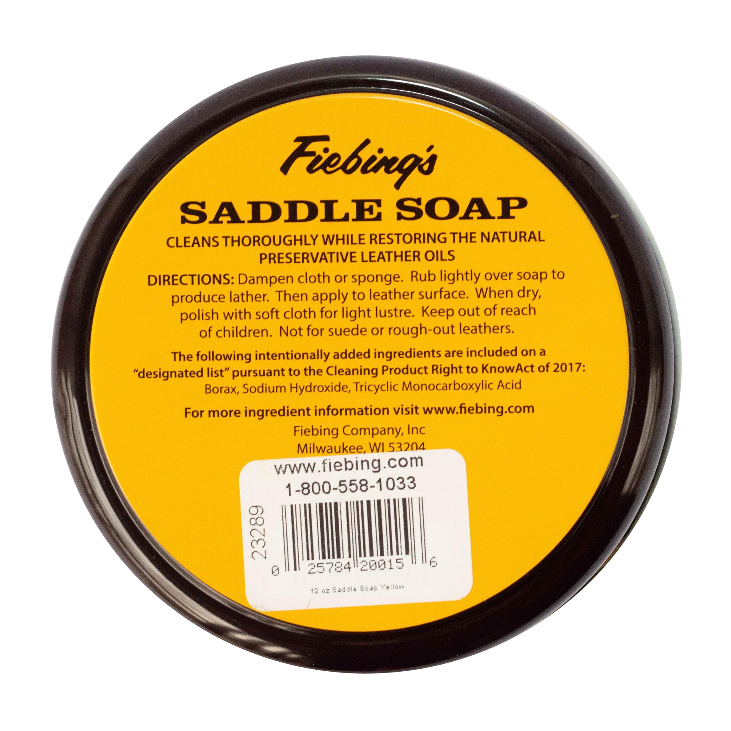 Fiebing's Yellow Saddle Soap for Leather (2 Pack, 12 oz Each) - Premium Leather Cleaner & Conditioner to Soften, Protect & Restore Leather Items - Ideal for Car Seats, Couches, Shoes, Boots, Bags & Purses - Perfect for Leathercraft, Auto Detailing & Home Care