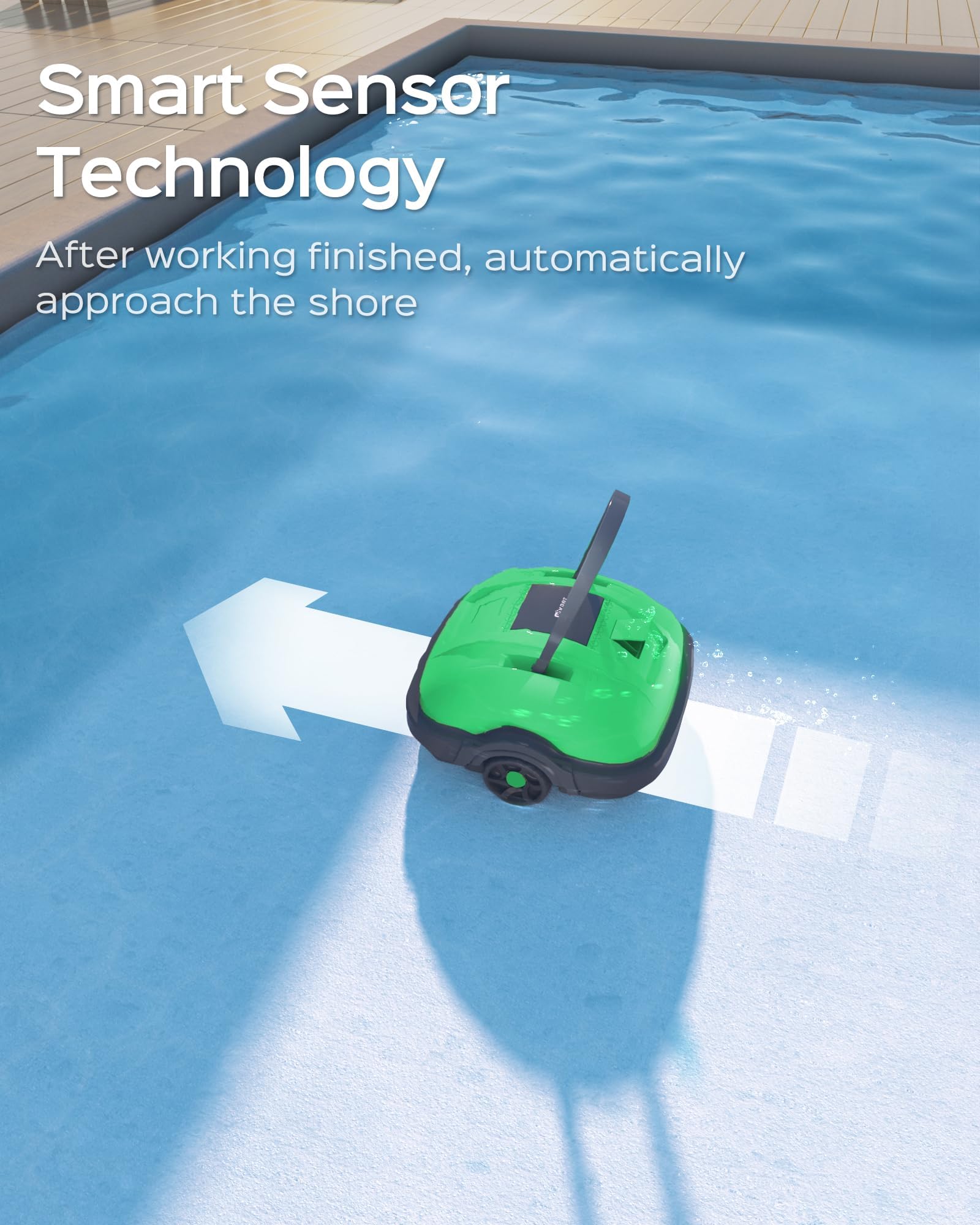 WYBOT Cordless Robotic Pool Cleaner - Automatic Self-Parking Vacuum with Dual-Motor & Powerful Suction | 180μm Fine Filtration System | Ideal for Above Ground & Flat Pools | Perfect for Backyard, Inground & Residential Swimming Pool Maintenance