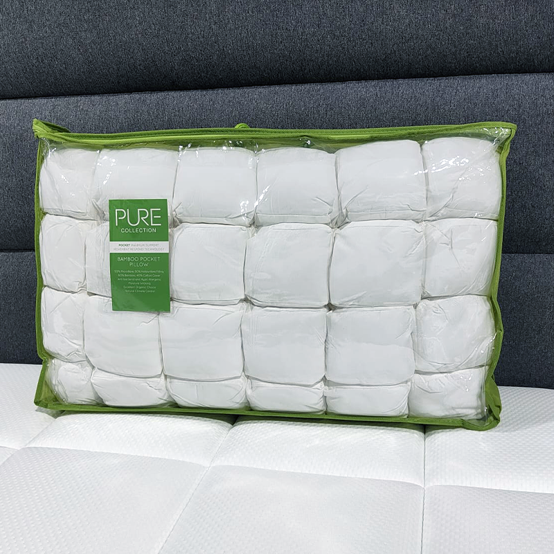Bamboo Pocket Pillow - Soft & Breathable Travel Neck Pillow for Airplane, Car, Office & Home Use - Eco-Friendly & Hypoallergenic Comfort Support