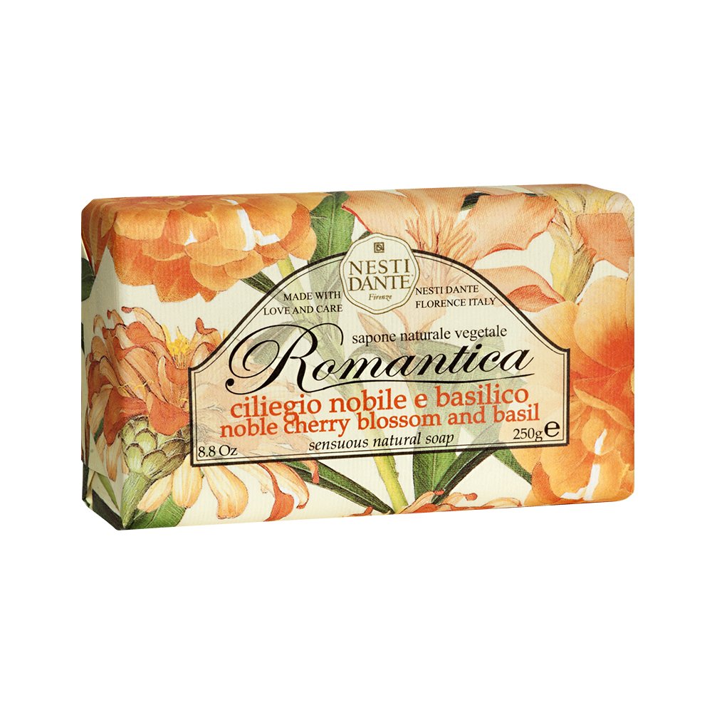 NESTI DANTE Romantica Florentine Rose & Peony Soap 250g - Luxury Handmade Italian Soap for Bath, Shower & Gift | Moisturizing & Aromatic