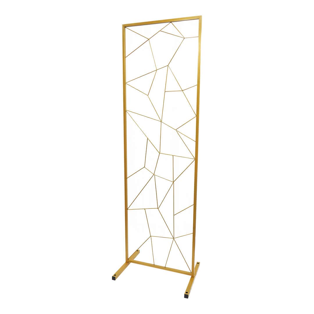 Koyal Wholesale 6FT Gold Geometric Wedding Backdrop Stand - Tall Metal Floral Panel for Indoor/Outdoor Ceremony Decor, Reception & Photography - Perfect for Weddings, Parties, and Photo Shoots