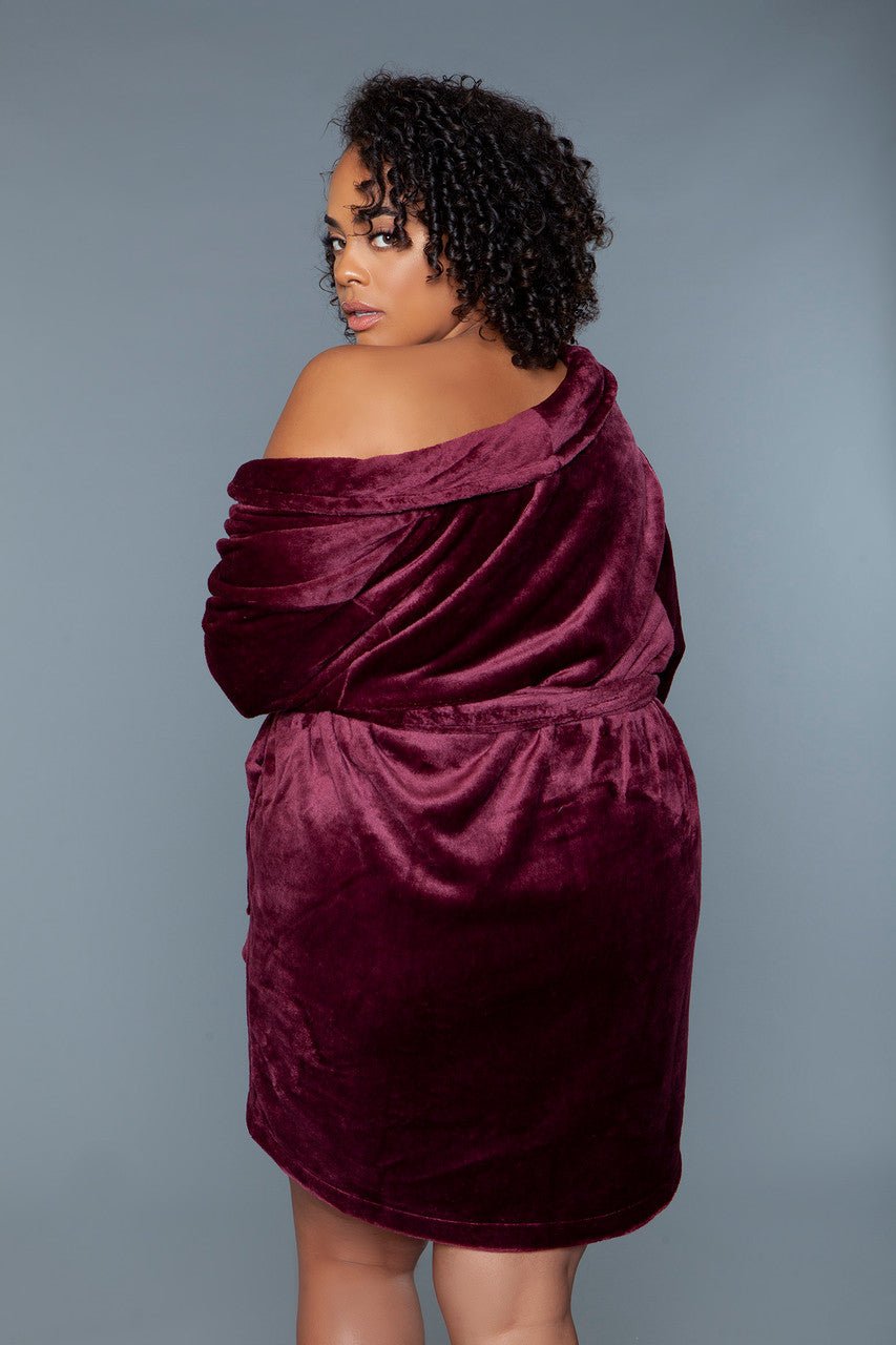 BeWicked Women's Kaylee Robe 2259 - Sexy Lingerie Robe for Women, Soft Satin Kimono with Lace Trim, Plus Size Nightwear - Perfect for Boudoir, Bridal Shower & Romantic Nights
