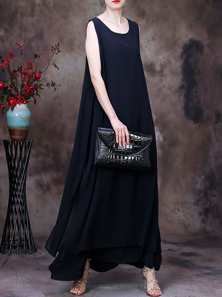 Plus Size Women's Summer Dress - Loose Fit Irregular Hem Vest Dress for Casual Wear & Beach Outings