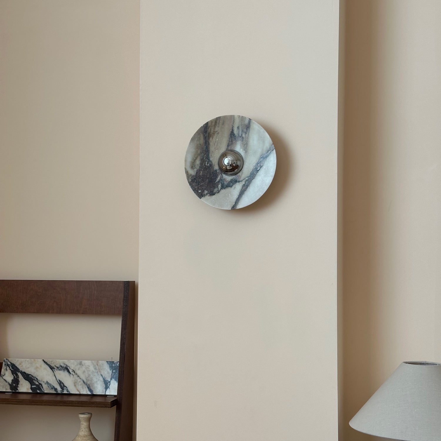 Calacatta Marble Wall Sconce Light - Modern Gold Finish Bathroom Vanity Lighting for Bedroom, Hallway & Living Room Decor