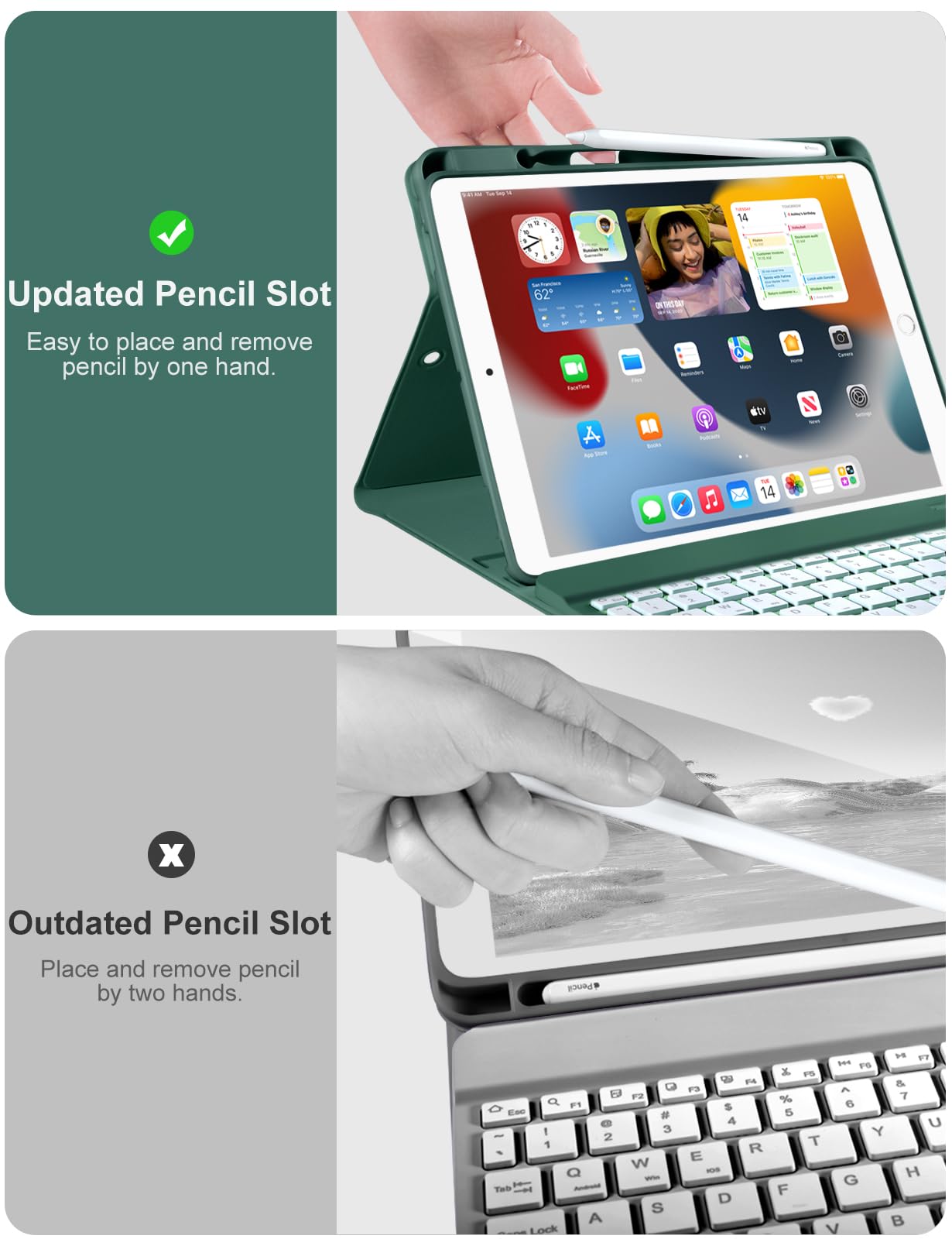 Hamile Backlit Wireless Keyboard Case for iPad 9th/8th/7th Gen, iPad Pro 10.5