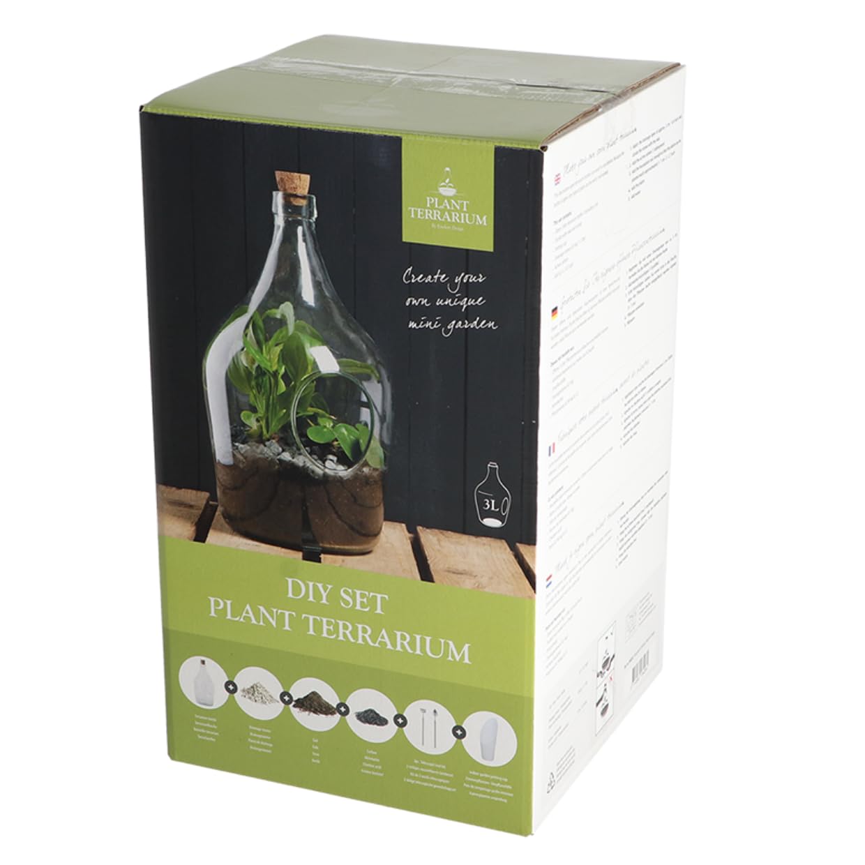Eschert Design - 3 Liter DIY Glass Plant Terrarium Kit for Succulents, Air Plants & Home Decor | Perfect for Indoor Gardening, Office Desk & Gift Ideas