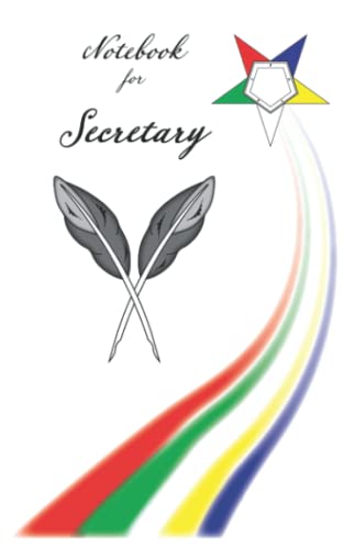 Order of the Eastern Star Secretary Notebook - Undated OES Planner with Symbol, 100 Lined Pages, 5