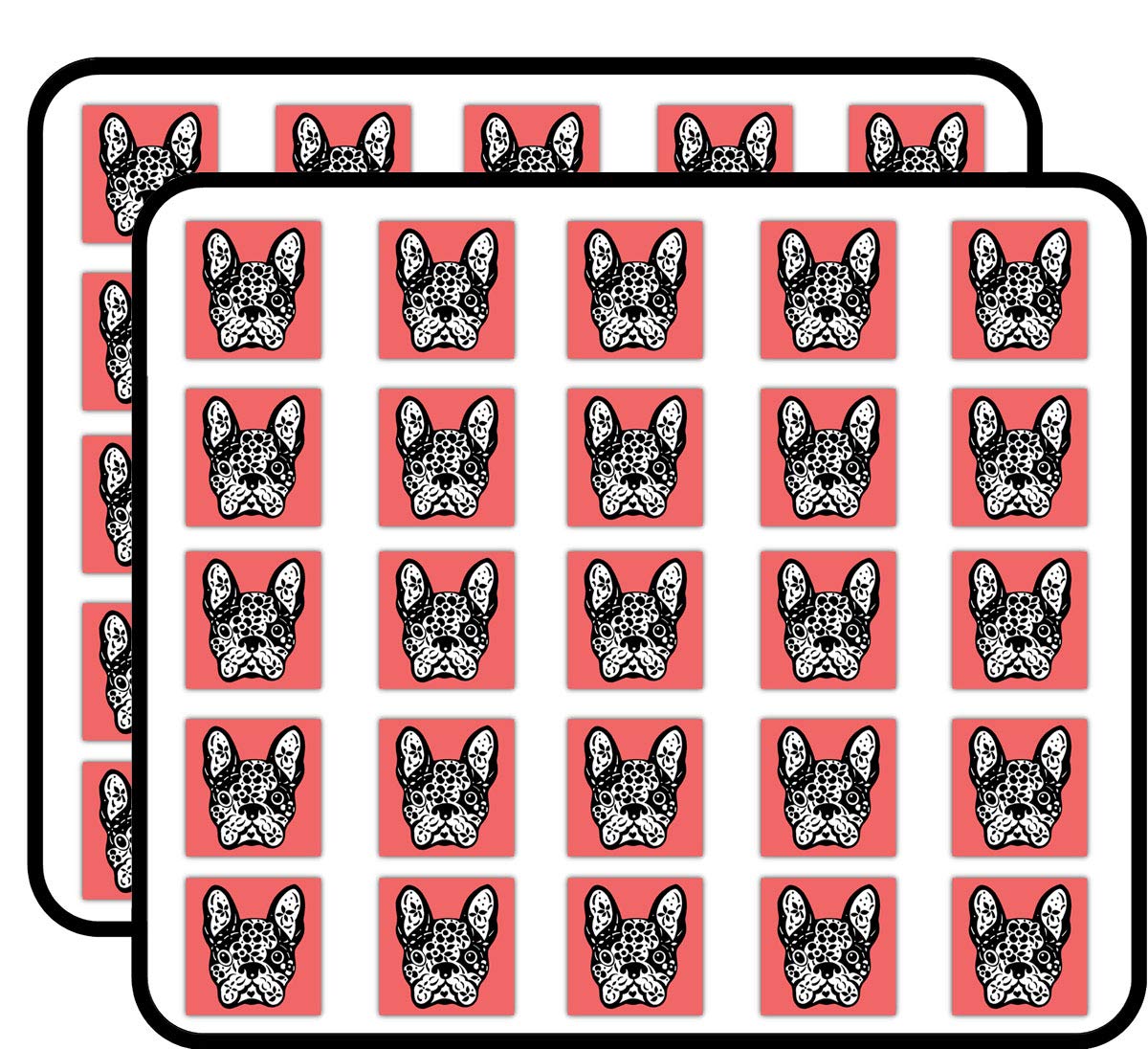French Bulldog Sugar Skull Stickers - 50 Pack for Scrapbooking, DIY Crafts, Bullet Journals, Calendars & Art Projects - Perfect for Halloween Decorations, Kids Activities & Creative Gift Ideas
