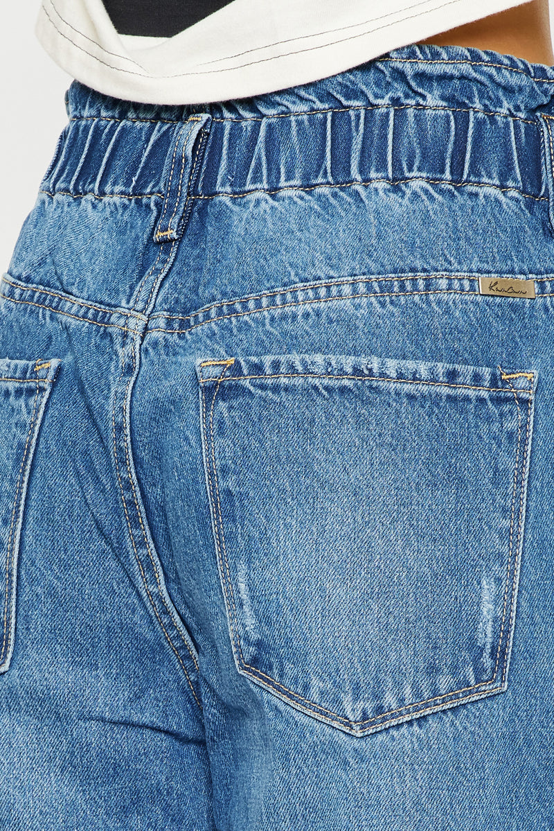 Olivia Ultra High Rise Paperbag Boyfriend Jeans - Women's Trendy Loose Fit Denim Pants for Casual Wear & Street Style Outfits