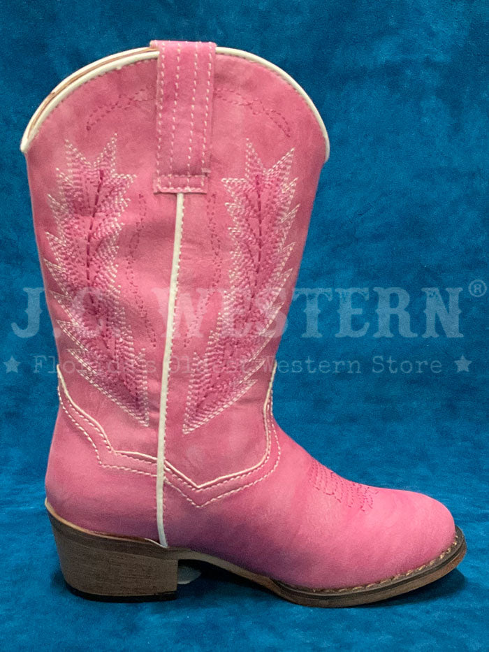 Roper Kids' Pink Embroidery Round Toe Boots 09-018-1939-2404 - Perfect for School, Playdates & Outdoor Adventures