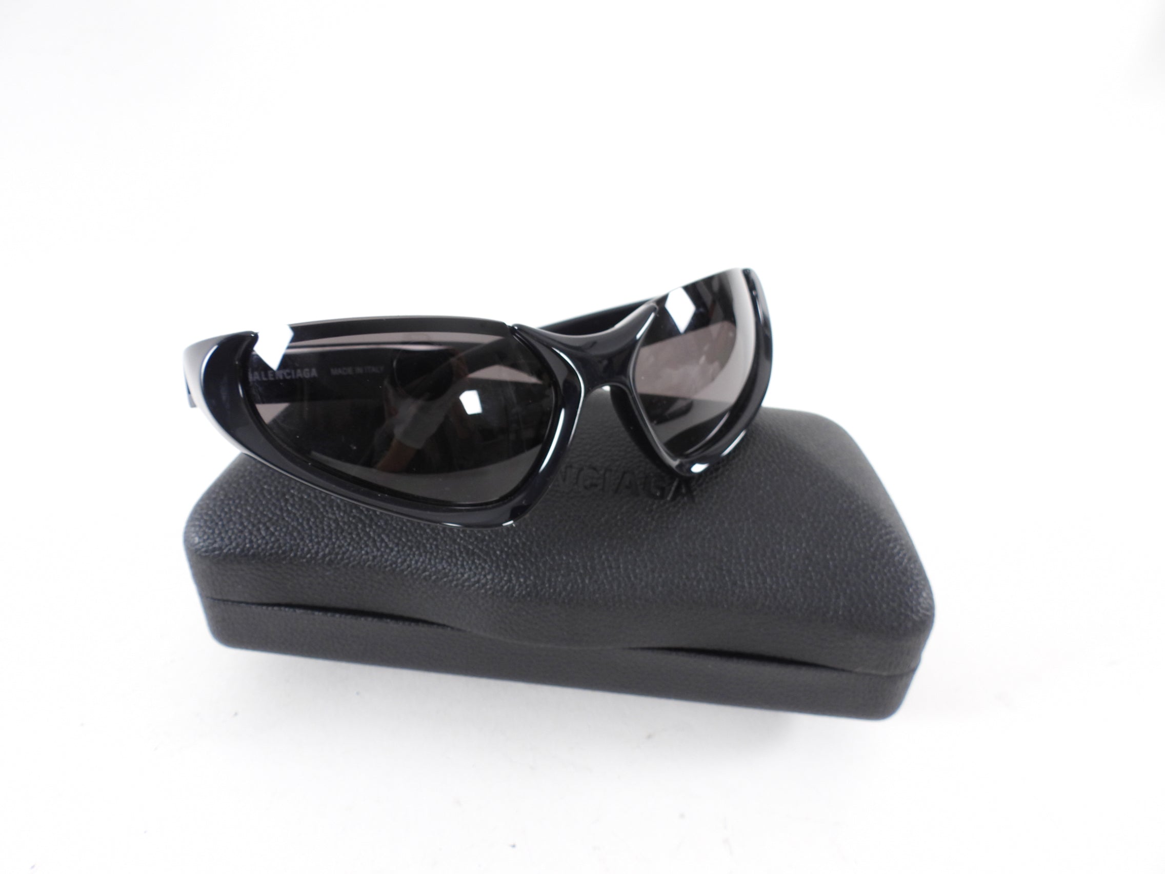 Balenciaga Black Acetate Cut Cat Eye BB0202S Sunglasses for Women - Fashion Designer Shades for Summer, Beach & Outdoor Activities