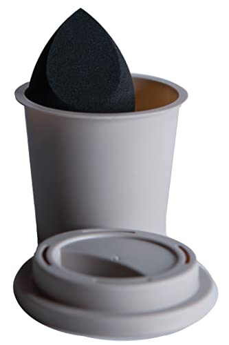 Premium Makeup Sponge Coffee Cup Holder - Soft & Durable Beauty Blender Holder (Black) | Perfect for Makeup Artists, Travel & Home Vanity Organizers