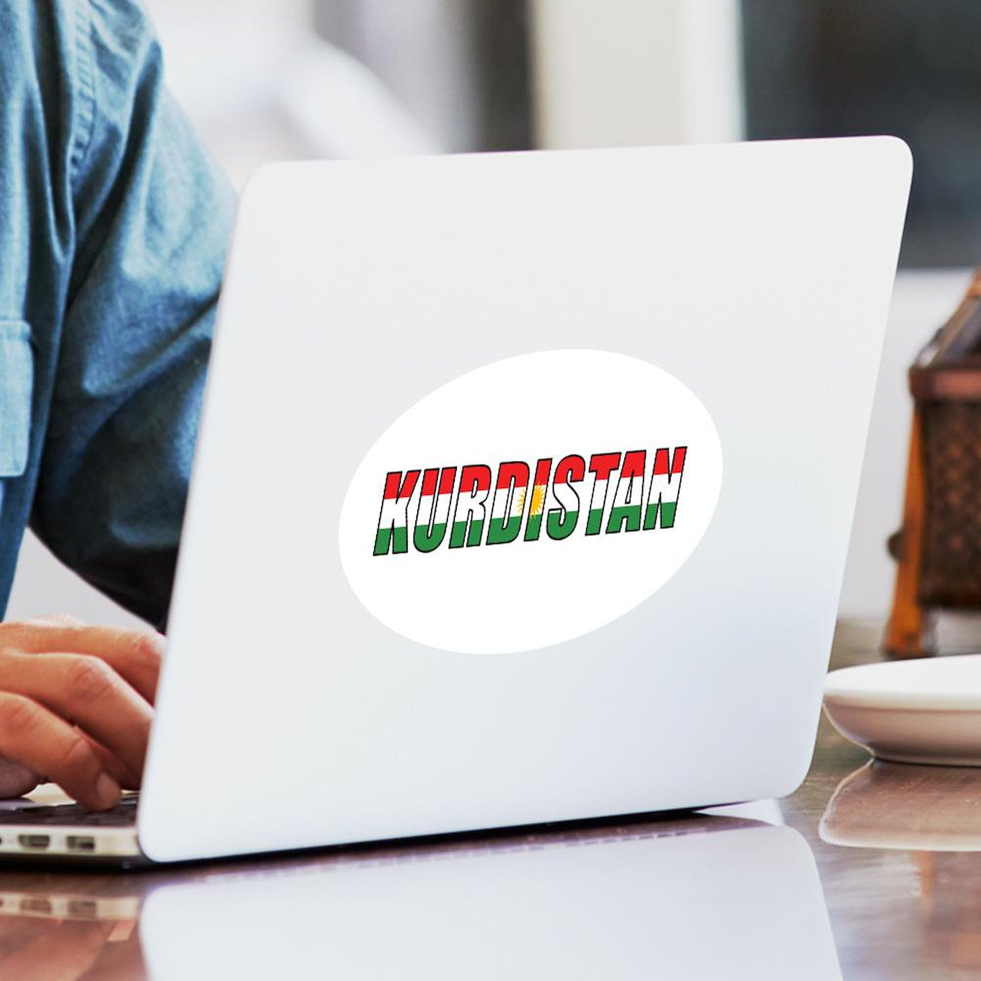 Kurdistan Oval Car Bumper Sticker - Patriotic Decal for Vehicles
