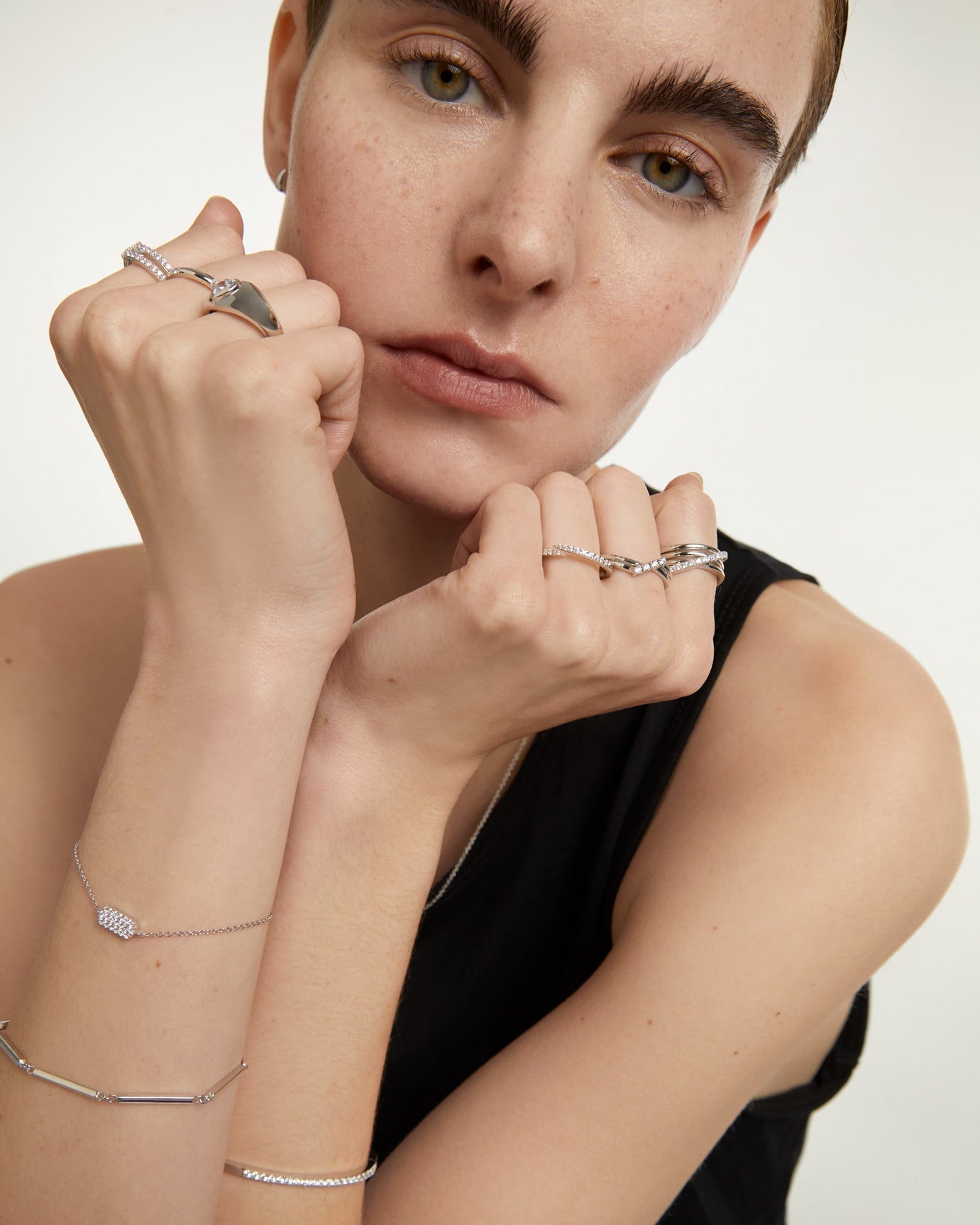 GRID 2 Cruise Silver Ring for Women - Elegant Sterling Silver Minimalist Band Ring - Perfect for Everyday Wear, Gift Giving & Special Occasions