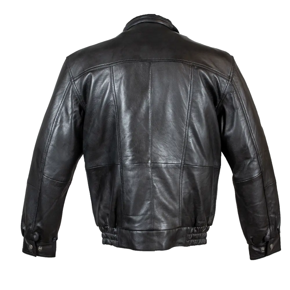 BOL Men's Double Pocket Genuine Leather Bomber Jacket - Stylish & Durable Outerwear for Casual Wear & Motorcycle Riding