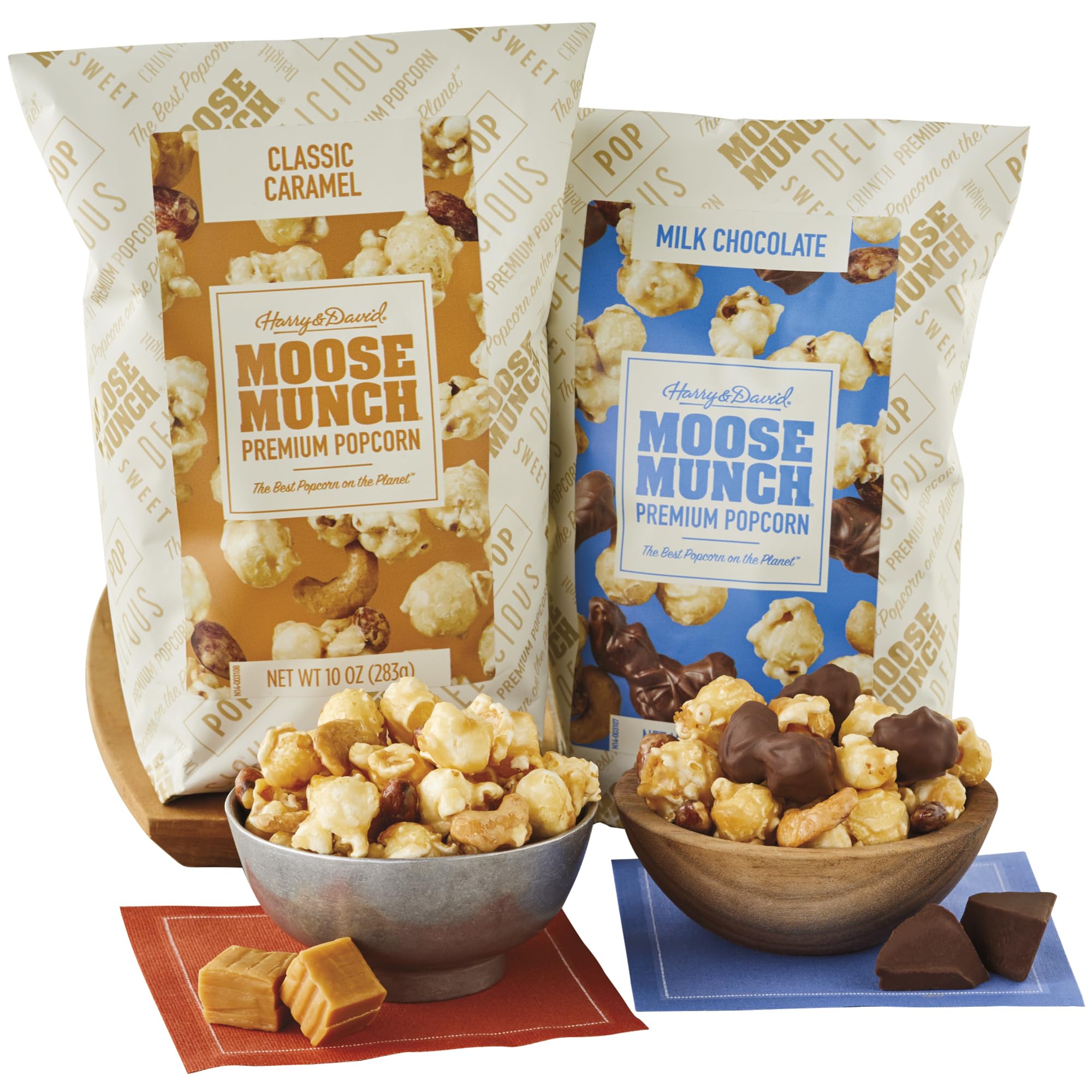 **Moose Munch® Premium Milk Chocolate & Caramel Popcorn Mix – Sweet & Salty Gourmet Snack for Gifts, Parties & Movie Nights**