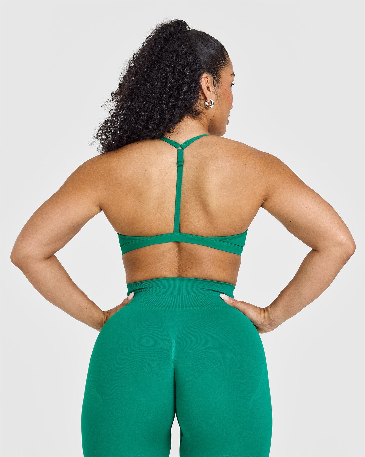 Ultra Soft Micro V Neck Bralette - Washed Emerald Green Seamless Bralette for Women | Perfect for Yoga, Lounge & Everyday Comfort
