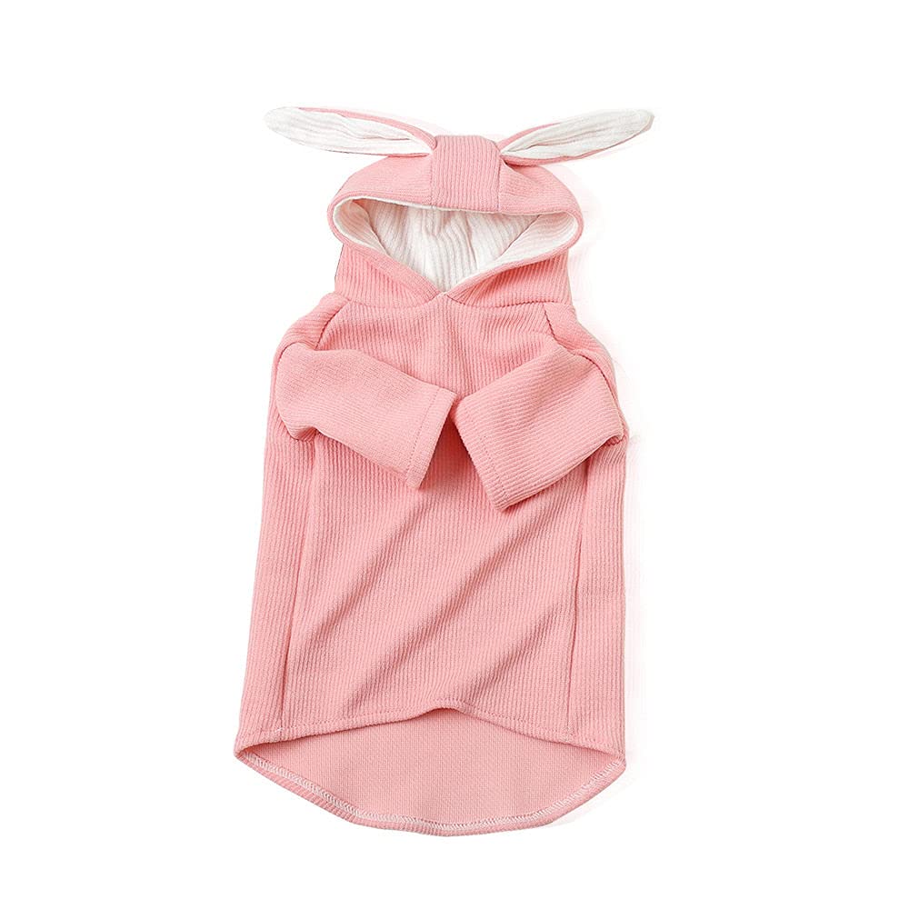 Adorable Rabbit Ear Sweater for Dogs and Cats - Cozy Winter, Autumn & Spring Pet Clothing - Perfect for Outdoor Walks and Indoor Playtime