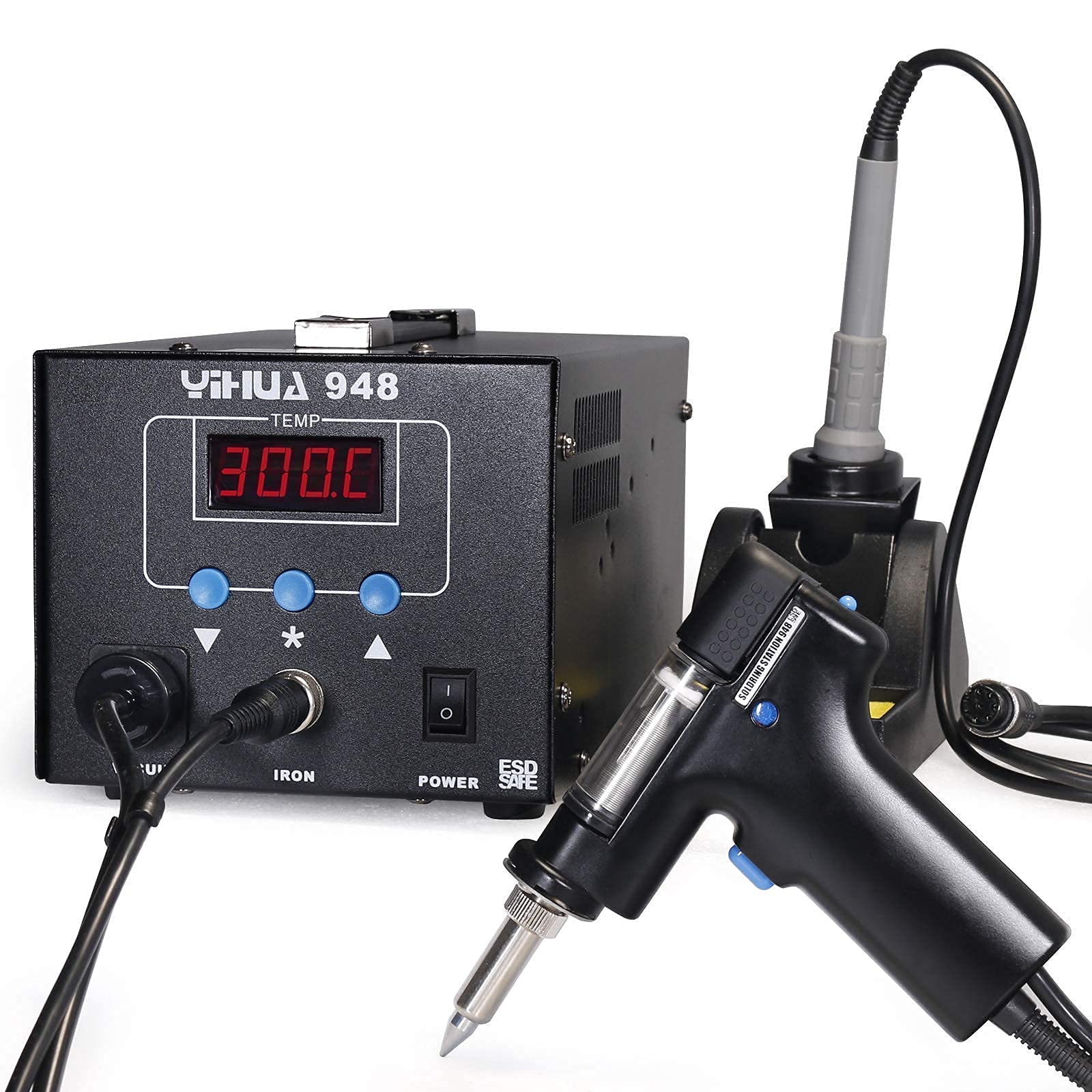 YIHUA 948 Professional Desoldering Station Kit with 948N Nozzle Set, Soldering Iron, Stand & 31 Accessories - Perfect for Electronics Repair, PCB Work & DIY Projects