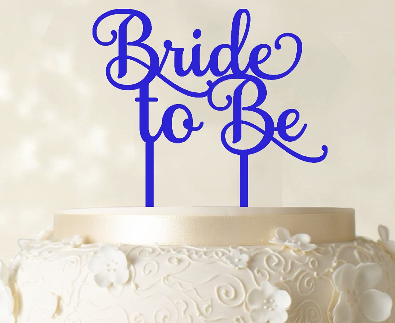 Custom Blue Bride & Groom Wedding Cake Topper - Personalized 6