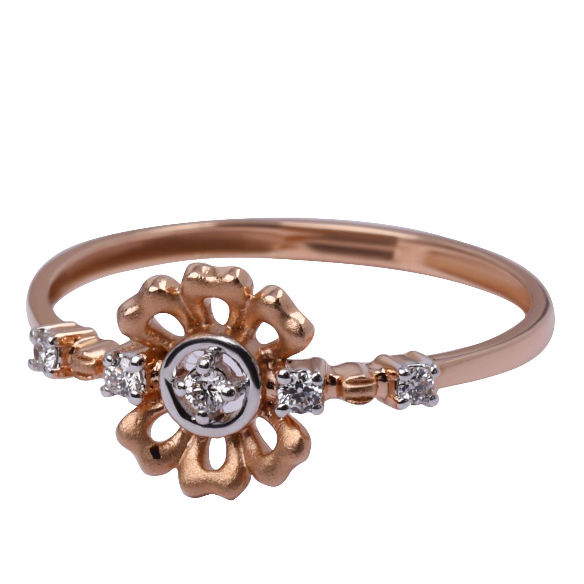 18K Rose Gold Engagement Ring with Genuine Diamonds - IGI Certified Art Deco Wedding Ring for Women | Elegant Statement Jewelry for Proposals, Anniversaries & Special Occasions