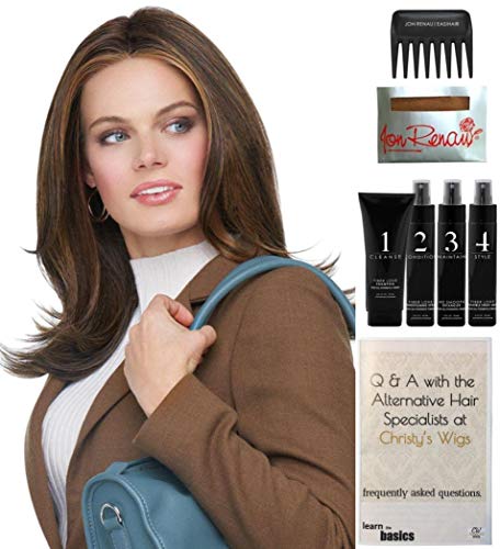 Raquel Welch Nice Move Wig Bundle - 8 Piece Set with Christy's Wigs Q&A Booklet, Travel Size Shampoo, Conditioning Spray, Flexible Hold Spray, HD Smooth, Wide Tooth Comb & Wig Cap (Color SS8/29) - Perfect for Cosplay, Costume Parties & Everyday Styling