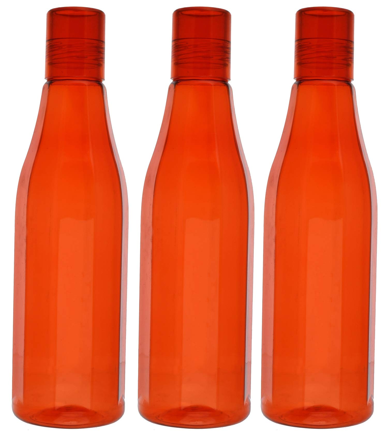 Kuber Industries 3-Piece Plastic Coral Fridge Water Bottle Set with Lids - 1000ml, Red | BPA-Free Drink Storage Containers for Juice, Milk & Water | Perfect for Home, Office & Outdoor Use