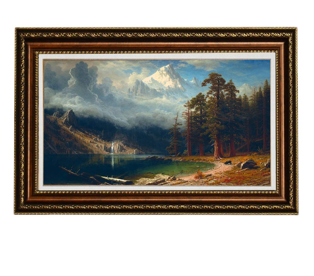ELITEART Albert Bierstadt Mount Corcoran Oil Painting Reproduction - Premium Giclee Canvas Art Print, Framed Wall Decor 36x24 Inches - Perfect for Living Room, Bedroom & Office Decor