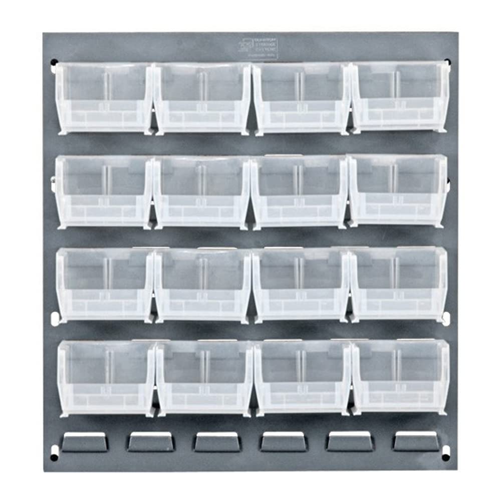 Quantum Storage Systems QLP-1819-220-16CL Gray Louvered Panels with Clear Bins - 18
