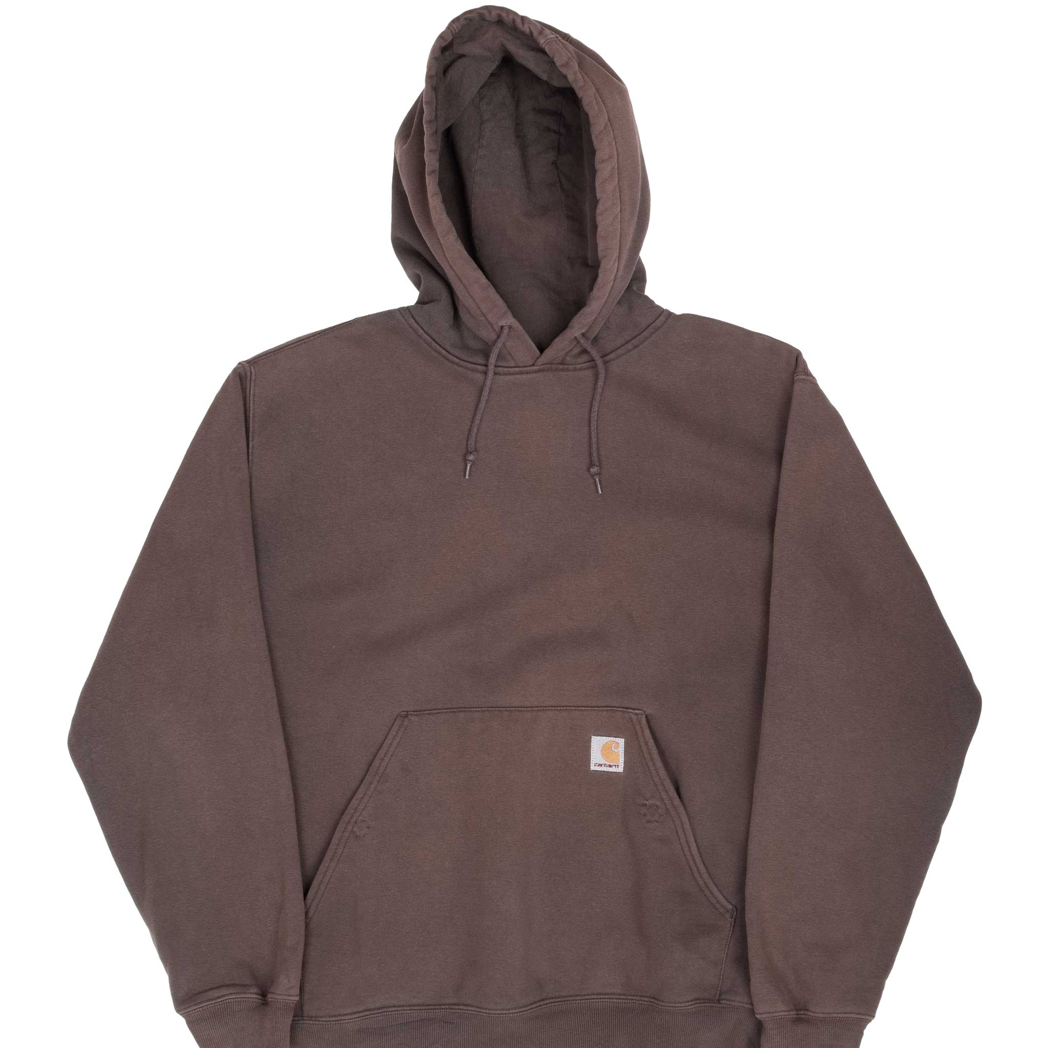 Vintage Carhartt Classic Brown Hoodie Sweatshirt for Men - Large Size, Warm & Durable Pullover for Outdoor Work, Camping & Winter Activities