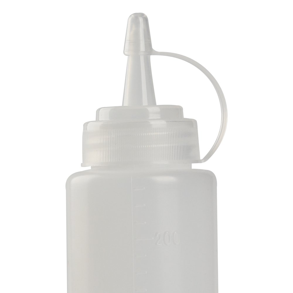 8 oz Clear Plastic Squeeze Bottles with Lids - Set of 2 Condiment Dispensers for Ketchup, Mustard, Salad Dressing & Olive Oil - Perfect for Kitchen, BBQ, Picnics & Restaurant Use