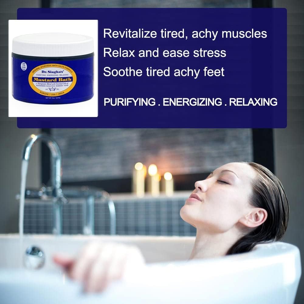 Dr. Singha's Mustard Bath - 8 oz | Herbal Muscle Relief & Relaxation | Perfect for Post-Workout Recovery & Stress Relief