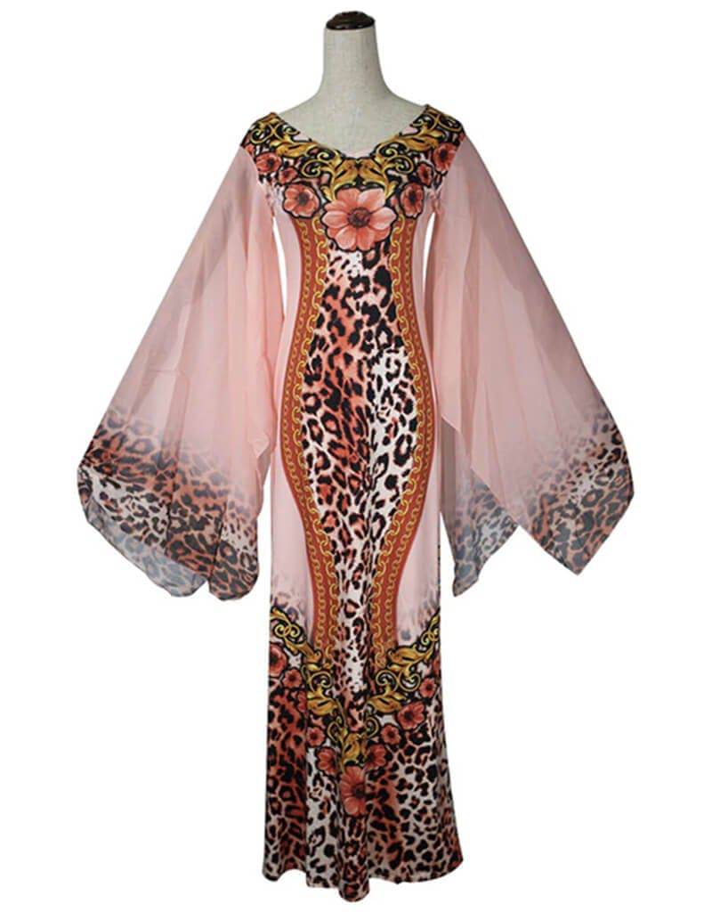 African Women's Batwing Sleeve Dress - Flowy Maxi Dress for Casual Wear, Parties & Special Occasions