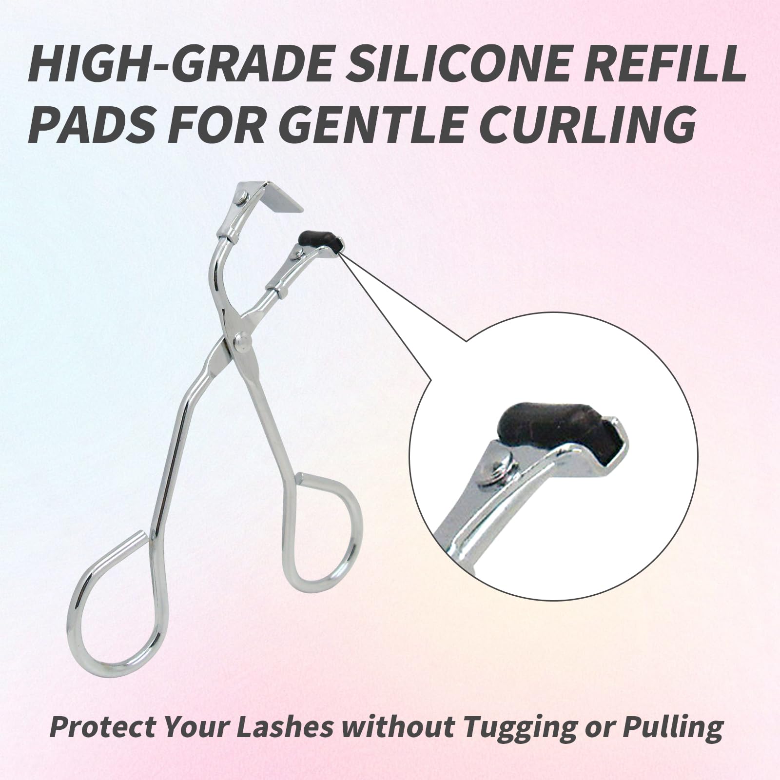 2 Pack Mini Eyelash Curler - Silicone No-Pinch Design with Refill Pads, Perfect for Small/Segmented Lashes - Precision Tool for Dramatic Curled Look - Ideal for Travel, Home Use & Professional Makeup Kits