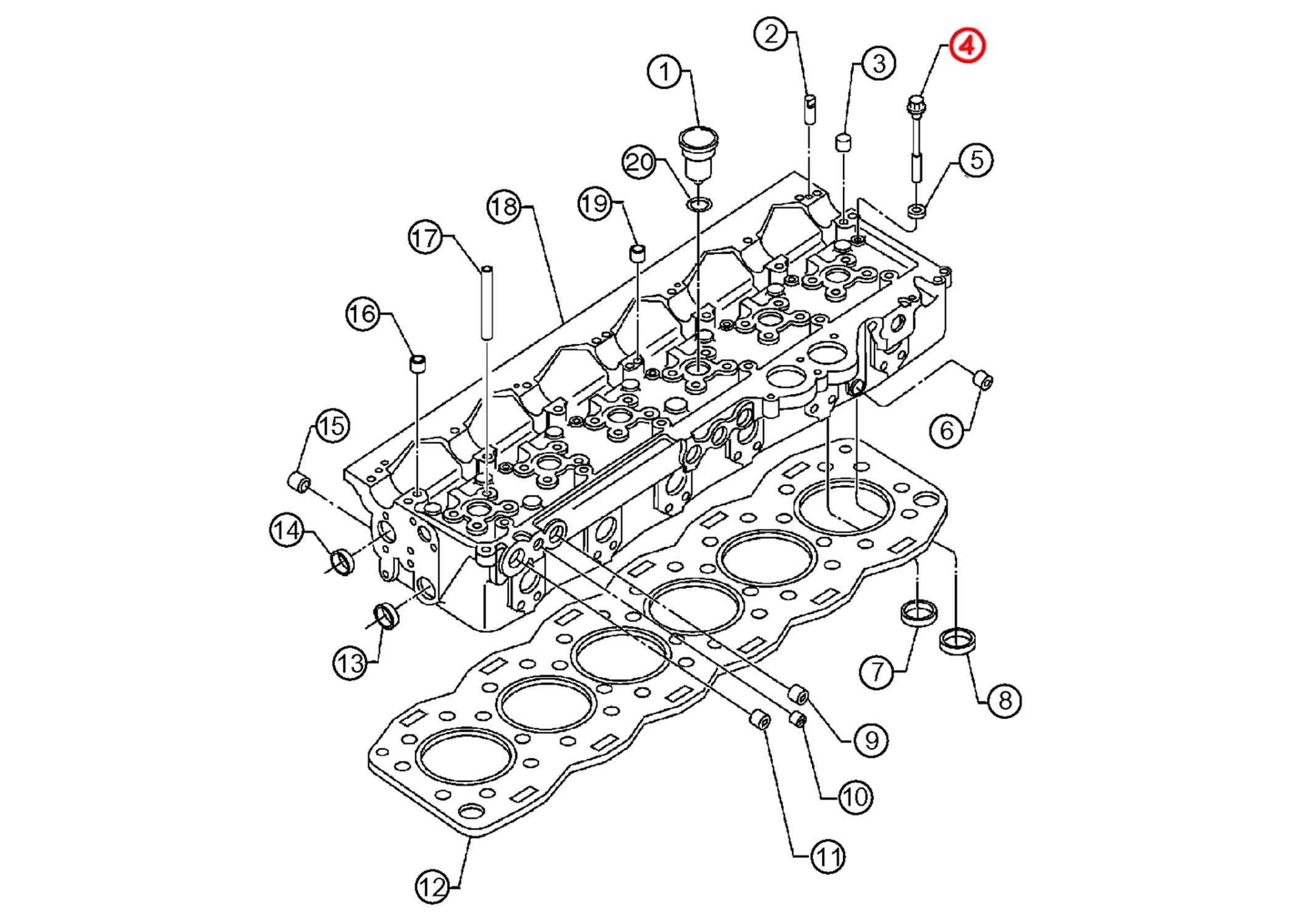 Detroit Diesel S60 Bolt Cylinder Head Kit (38-Piece) - OEM 23530768 - Perfect for Engine Repairs & Maintenance