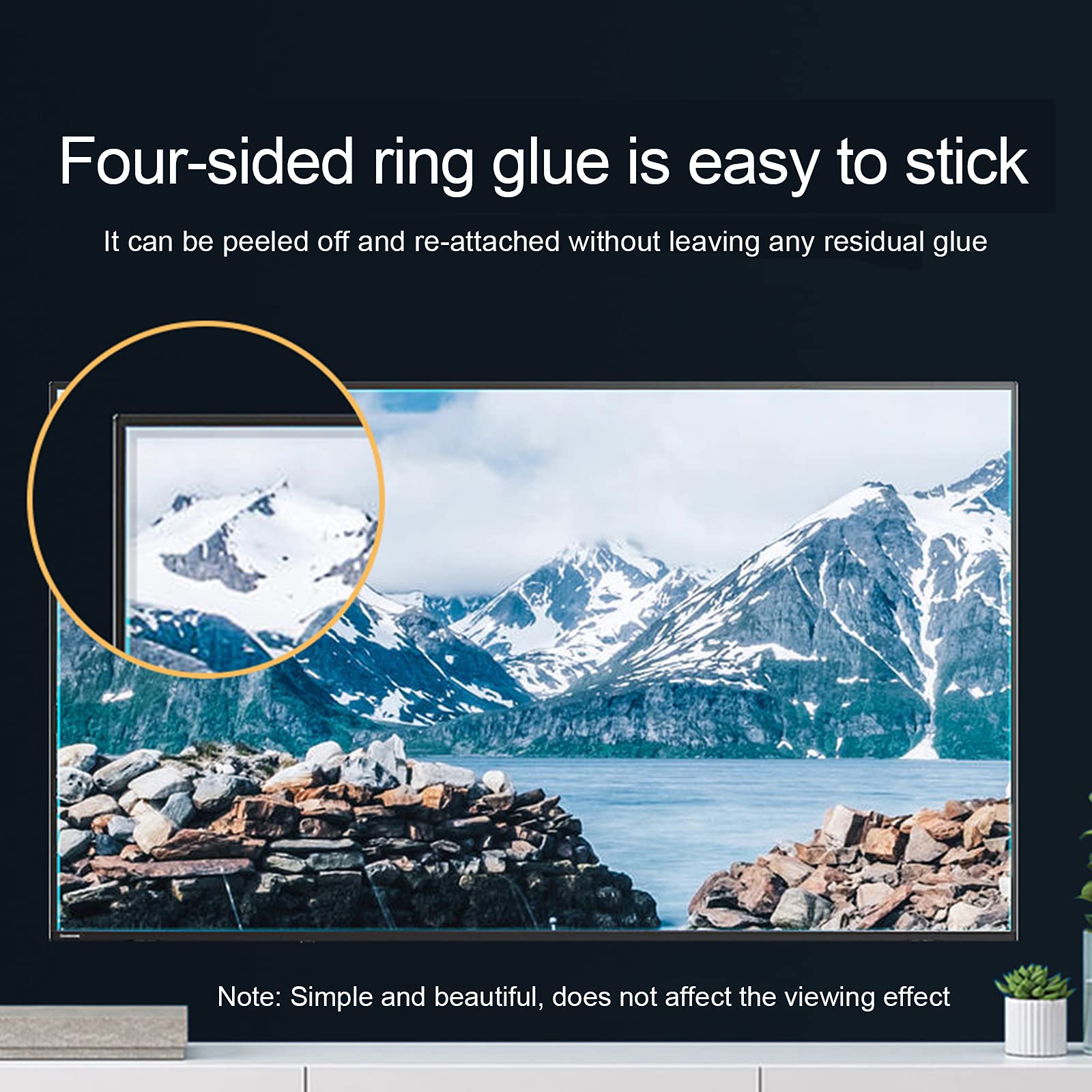 Anti-Glare TV Screen Protector for 32-75 Inch TVs - Matte Film Reduces Eye Strain, Blocks 98% Blue Light & Eliminates Reflections for LCD, LED, OLED & QLED 4K HDTV (65