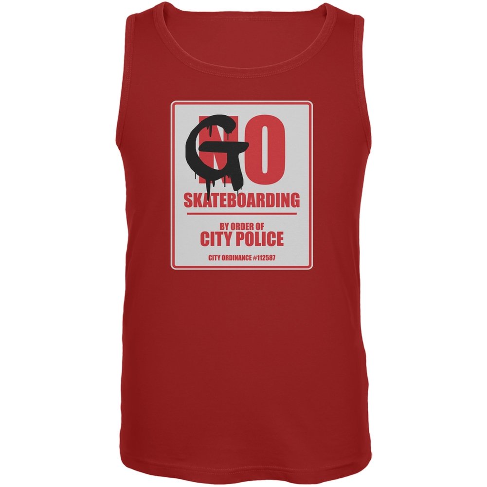 Go Skateboarding Red Adult Tank Top - Breathable & Comfortable Skate Shirt for Men & Women - Perfect for Skateboarding, Streetwear & Casual Outfits