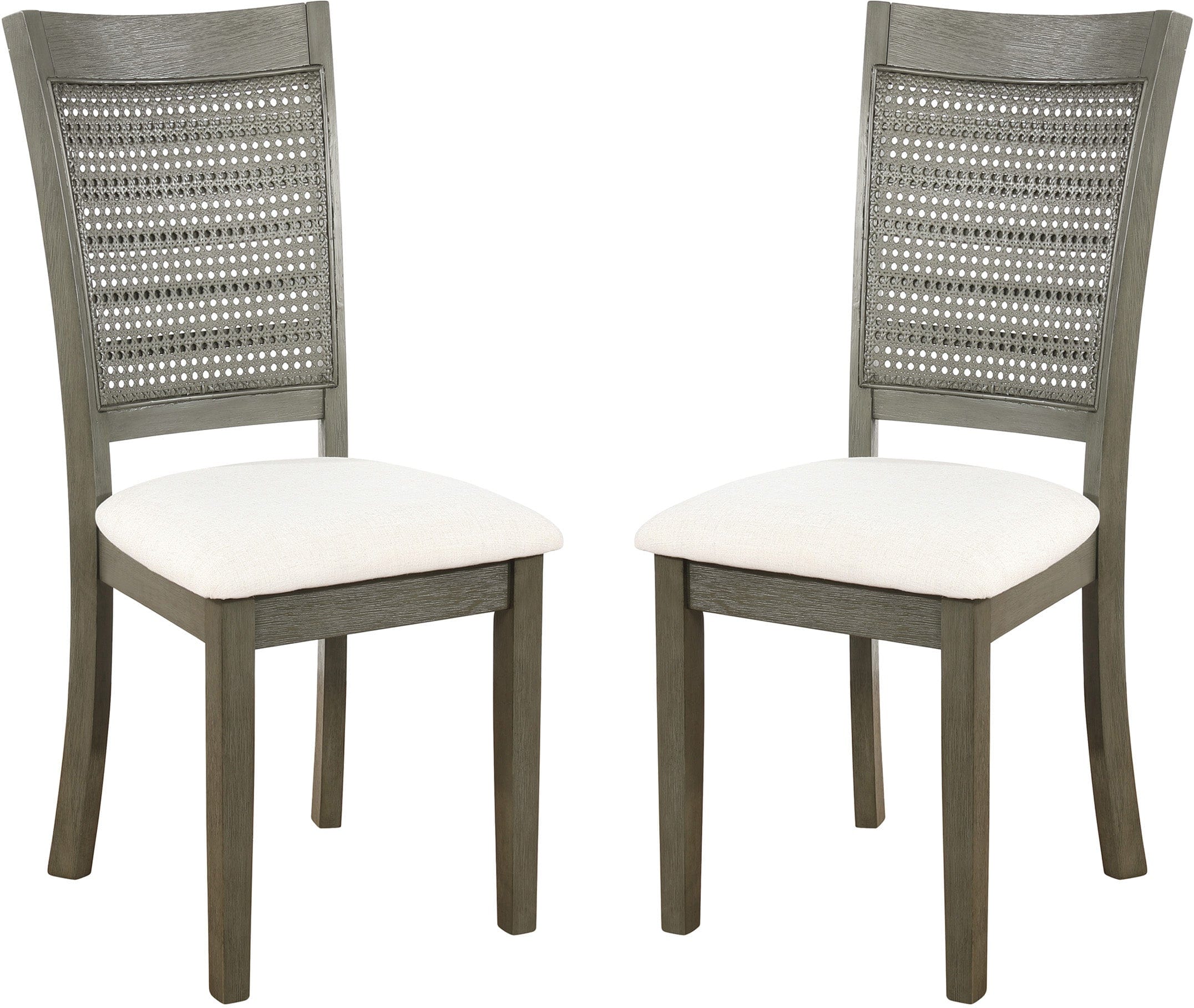 Office Star Walden Cane Back Dining Chairs - Set of 2, Natural Rattan Weave, Comfortable Upholstered Seat - Perfect for Dining Room, Kitchen, or Home Office